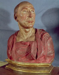 Popiersie portretowe kondotiera Niccolo da Uzzano (1359-1431) (polichromowana terakota) (patrz także 85211 i 100339)